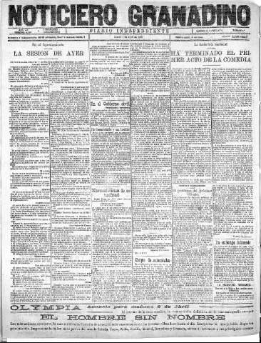 'Noticiero Granadino' - Año XX Número 6396  - 1923 Abril 05