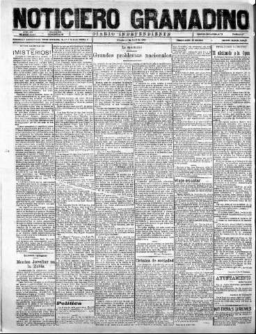 'Noticiero Granadino' - Año XX Número 6404  - 1923 Abril 14