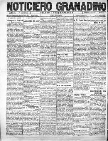 'Noticiero Granadino' - Año XX Número 6414  - 1923 Abril 26