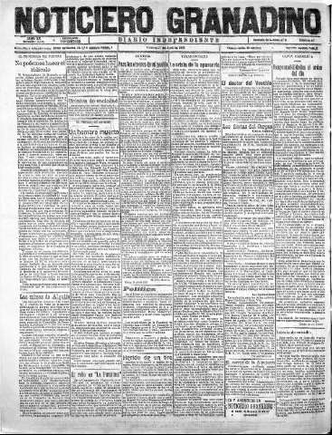 'Noticiero Granadino' - Año XX Número 6415  - 1923 Abril 27
