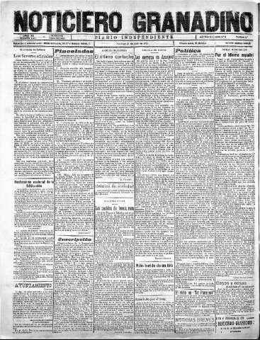 'Noticiero Granadino' - Año XX Número 6417  - 1923 Abril 29