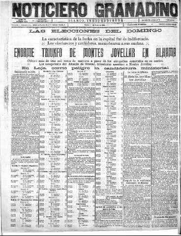 'Noticiero Granadino' - Año XX Número 6418  - 1923 Mayo 01