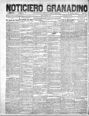 'Noticiero Granadino' - Año XX Número 6431  - 1923 Mayo 17