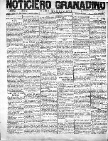'Noticiero Granadino' - Año XX Número 6435  - 1923 Mayo 22