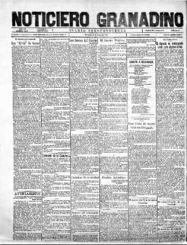 'Noticiero Granadino' - Año XX Número 6436  - 1923 Mayo 23