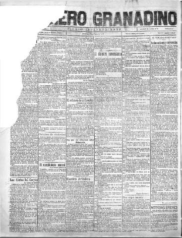'Noticiero Granadino' - Año XX Número 6440  - 1923 Mayo 27