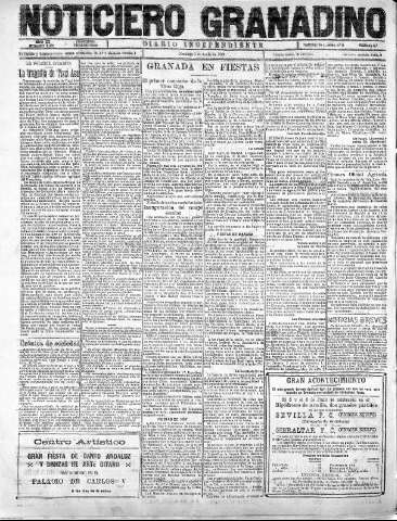'Noticiero Granadino' - Año XX Número 6445  - 1923 Junio 03