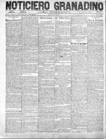 'Noticiero Granadino' - Año XX Número 6448  - 1923 Junio 07