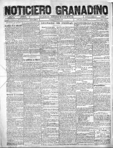 'Noticiero Granadino' - Año XX Número 6451  - 1923 Junio 10