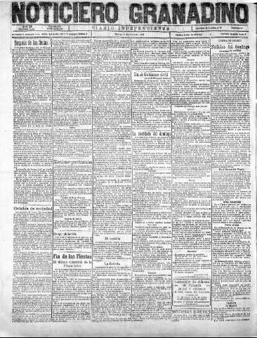 'Noticiero Granadino' - Año XX Número 6452  - 1923 Junio 12