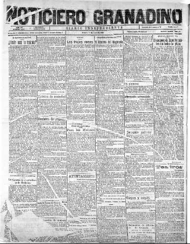 'Noticiero Granadino' - Año XX Número 6456  - 1923 Junio 16
