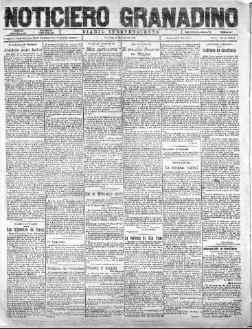 'Noticiero Granadino' - Año XX Número 6463  - 1923 Junio 24