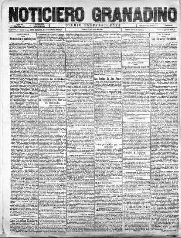 'Noticiero Granadino' - Año XX Número 6467  - 1923 Junio 29