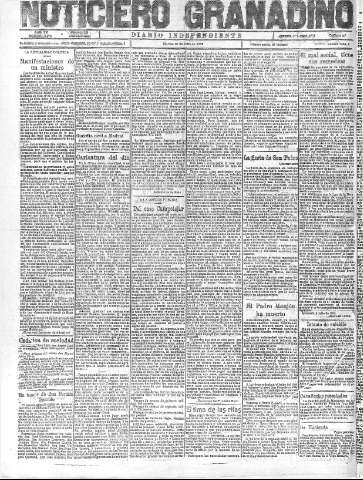 'Noticiero Granadino' - Año XX Número 6476  - 1923 Julio 10
