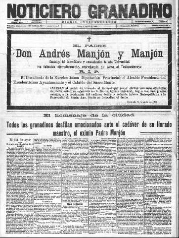 'Noticiero Granadino' - Año XX Número 6478  - 1923 Julio 12