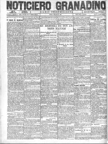 'Noticiero Granadino' - Año XX Número 6482  - 1923 Julio 17