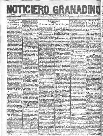 'Noticiero Granadino' - Año XX Número 6486  - 1923 Julio 21