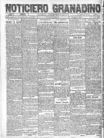 'Noticiero Granadino' - Año XX Número 6487  - 1923 Julio 22