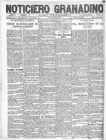 'Noticiero Granadino' - Año XX Número 6497  - 1923 Agosto 04