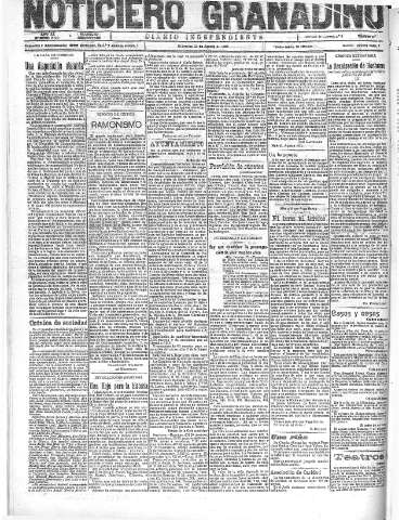 'Noticiero Granadino' - Año XX Número 6512  - 1923 Agosto 22