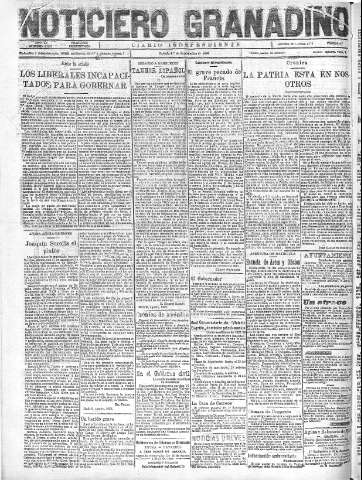 'Noticiero Granadino' - Año XX Número 6521  - 1923 Septiembre 01