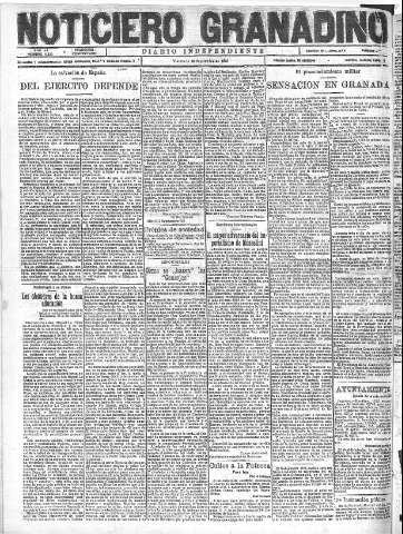'Noticiero Granadino' - Año XX Número 6532  - 1923 Septiembre 14