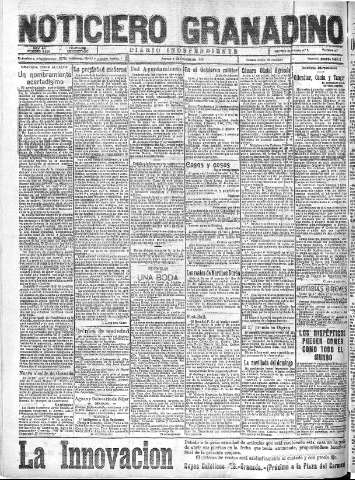'Noticiero Granadino' - Año XX Número 6539  - 1923 Octubre 04