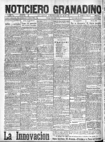 'Noticiero Granadino' - Año XX Número 6542  - 1923 Octubre 07