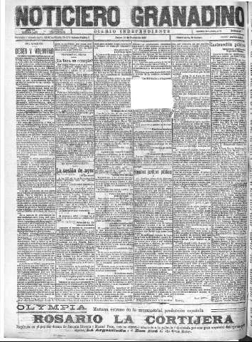 'Noticiero Granadino' - Año XX Número 6557  - 1923 Octubre 25