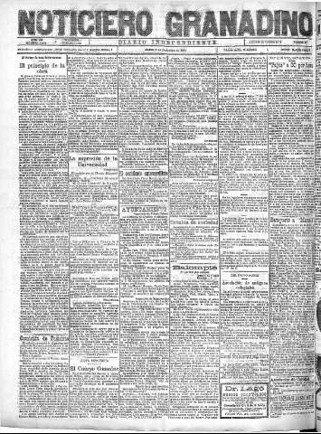 'Noticiero Granadino' - Año XX Número 6591  - 1923 Diciembre 04