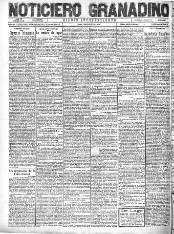'Noticiero Granadino' - Año XX Número 6593  - 1923 Diciembre 06