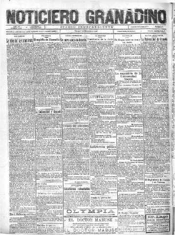 'Noticiero Granadino' - Año XX Número 6594  - 1923 Diciembre 07