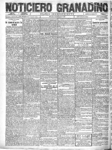 'Noticiero Granadino' - Año XX Número 6598  - 1923 Diciembre 12