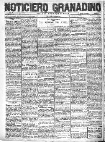 'Noticiero Granadino' - Año XX Número 6599  - 1923 Diciembre 13