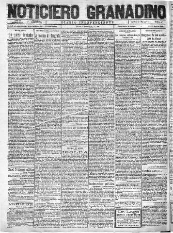 'Noticiero Granadino' - Año XX Número 6601  - 1923 Diciembre 15