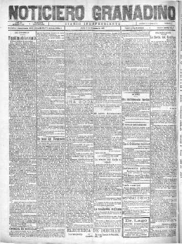 'Noticiero Granadino' - Año XX Número 6603  - 1923 Diciembre 18