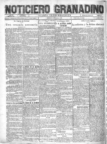 'Noticiero Granadino' - Año XX Número 6604  - 1923 Diciembre 19