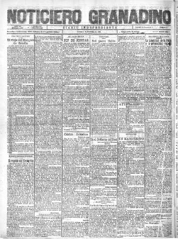 'Noticiero Granadino' - Año XX Número 6606  - 1923 Diciembre 21