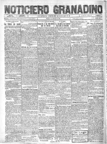 'Noticiero Granadino' - Año XX Número 6607  - 1923 Diciembre 22
