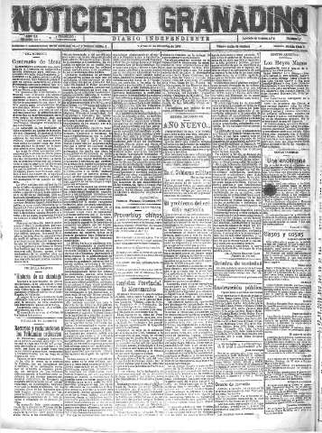 'Noticiero Granadino' - Año XX Número 6611  - 1923 Diciembre 28