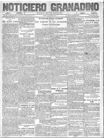 'Noticiero Granadino' - Año XXII Número 7161  - 1925 Octubre 10
