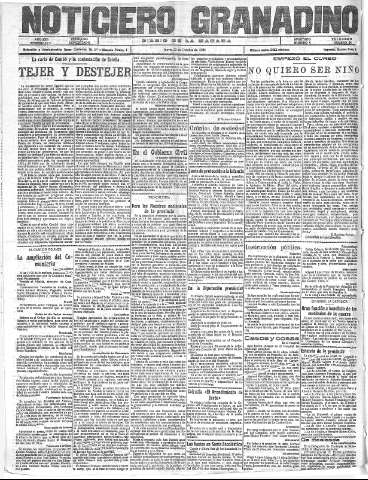 'Noticiero Granadino' - Año XXII Número 7162  - 1925 Octubre 11