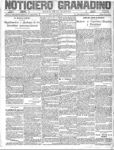 'Noticiero Granadino' - Año XXII Número 7164  - 1925 Octubre 14
