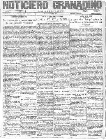 'Noticiero Granadino' - Año XXII Número 7167  - 1925 Octubre 17