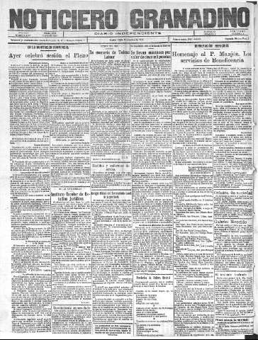 'Noticiero Granadino' - Año XXII Número 7188  - 1925 Noviembre 11
