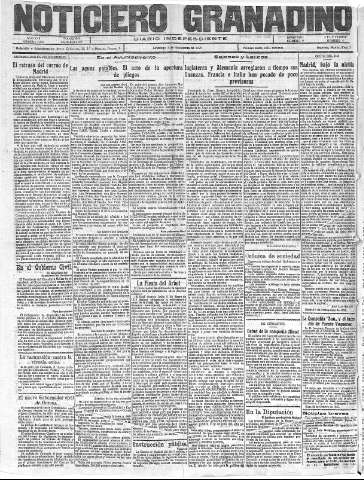 'Noticiero Granadino' - Año XXII Número 7195  - 1925 Noviembre 19
