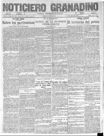 'Noticiero Granadino' - Año XXII Número 7209  - 1925 Diciembre 04