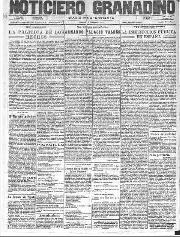 'Noticiero Granadino' - Año XXII Número 7212  - 1925 Diciembre 08