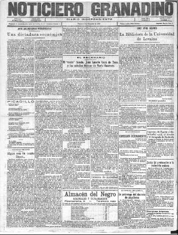 'Noticiero Granadino' - Año XXII Número 7220  - 1925 Diciembre 17