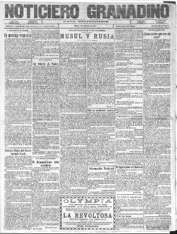 'Noticiero Granadino' - Año XXII Número 7221  - 1925 Diciembre 18